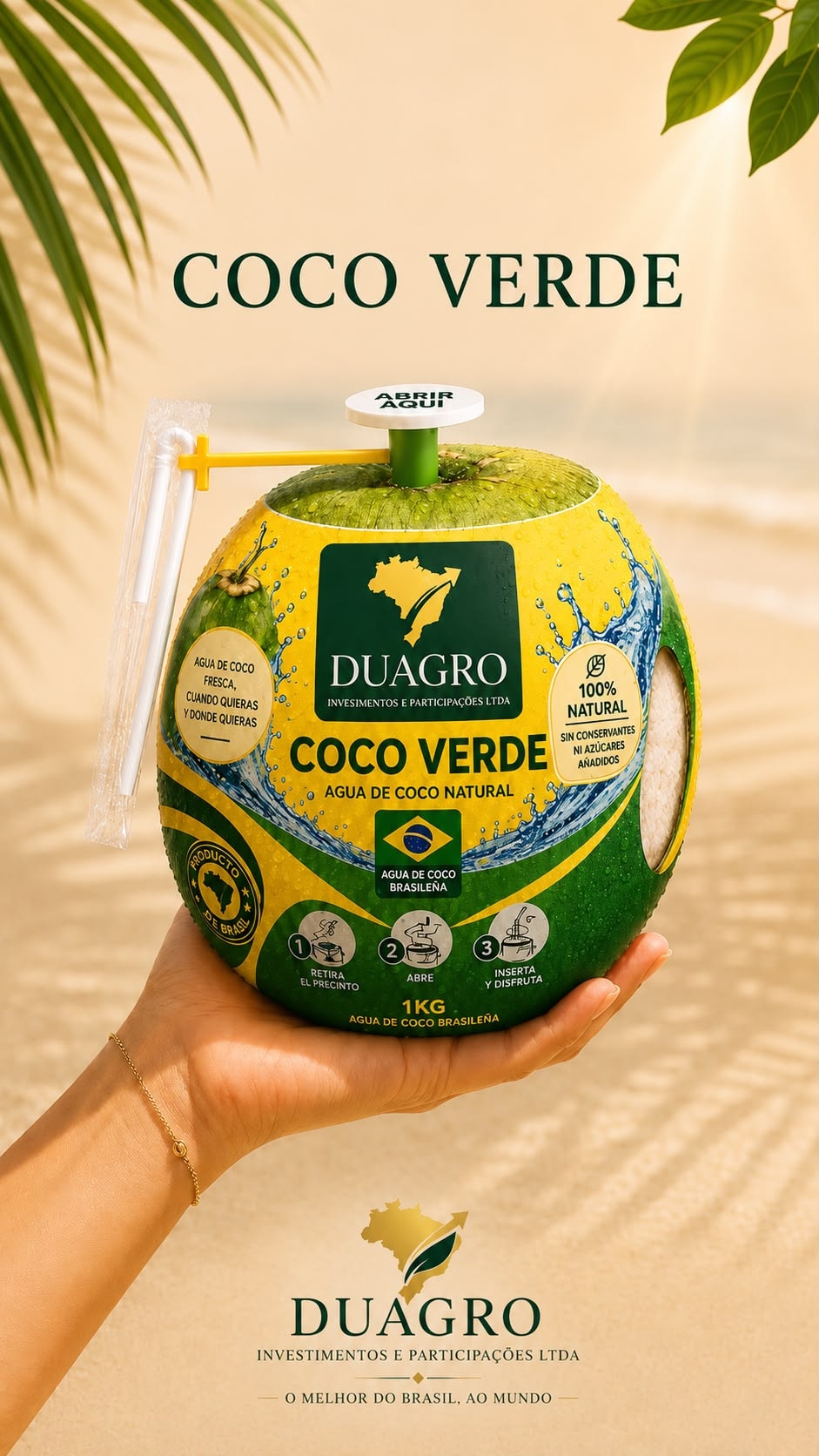 Coco verde embalado — exportação DuAgro